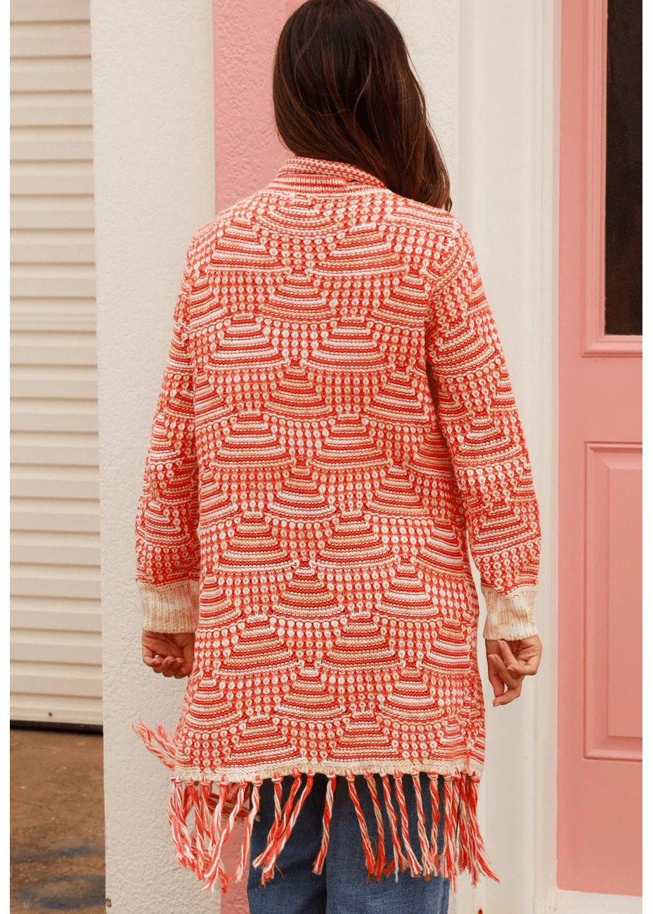 Orange Chic Knit Cardigan