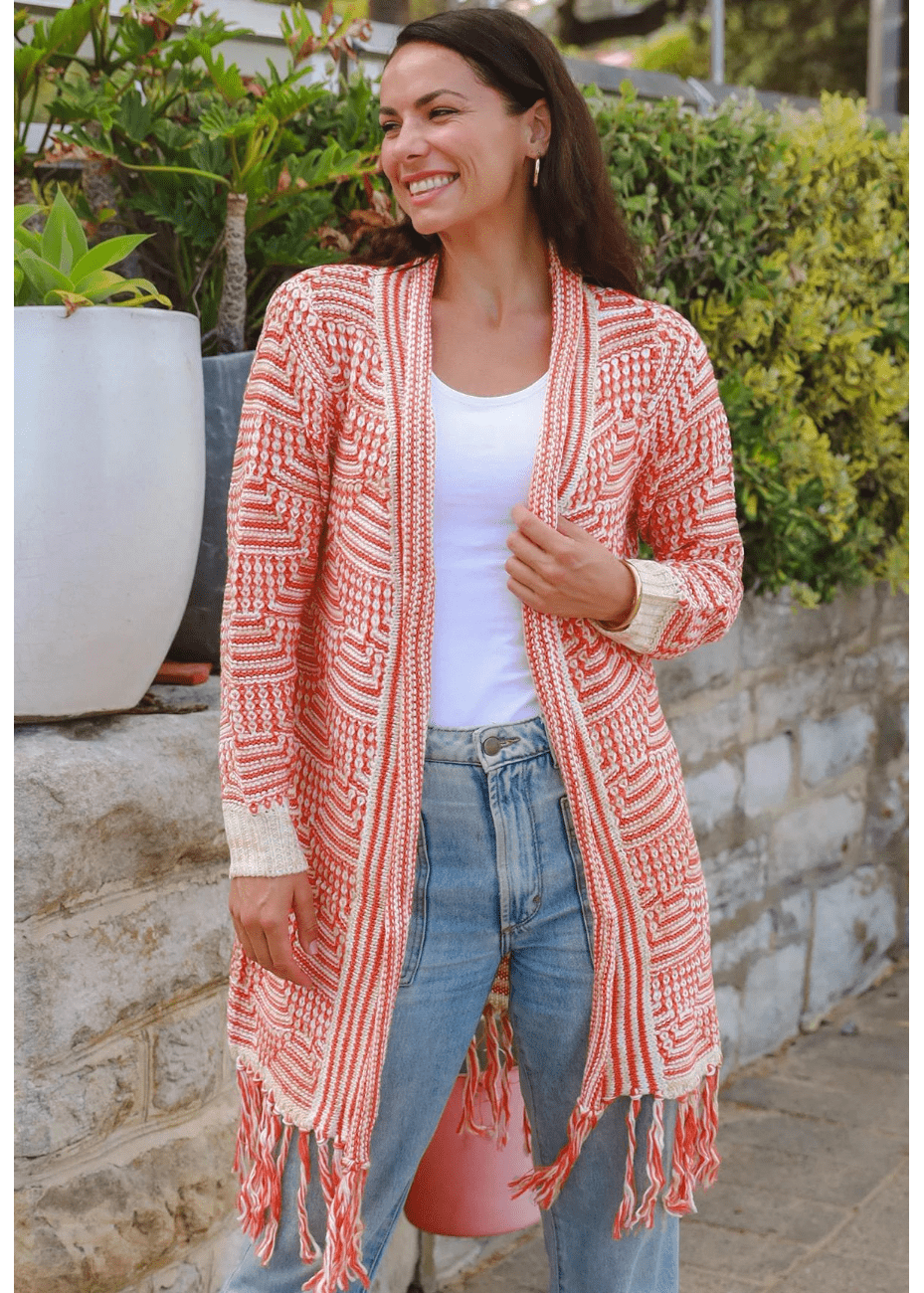 Orange Chic Knit Cardigan