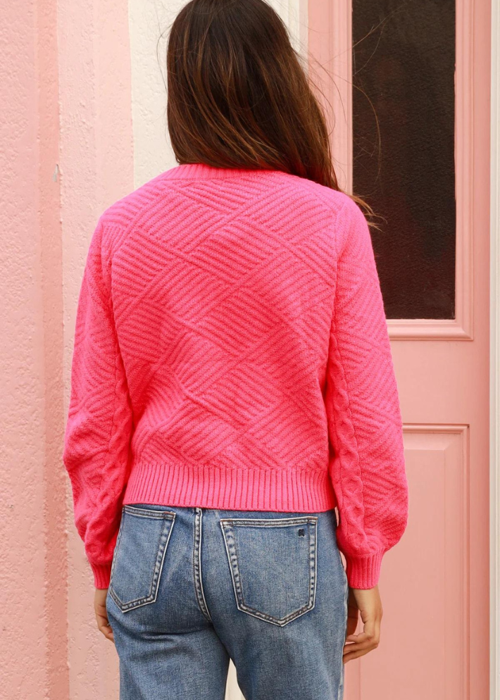 Pink Cable Knit Jumper