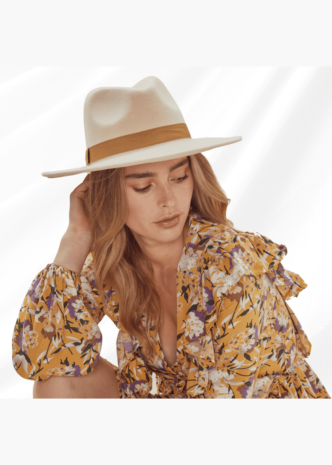 Tan Fedora Hat - Elegant Women's Fashion: Dresses, Tops, Knits, Hats, Handbags & More - Rose Tide