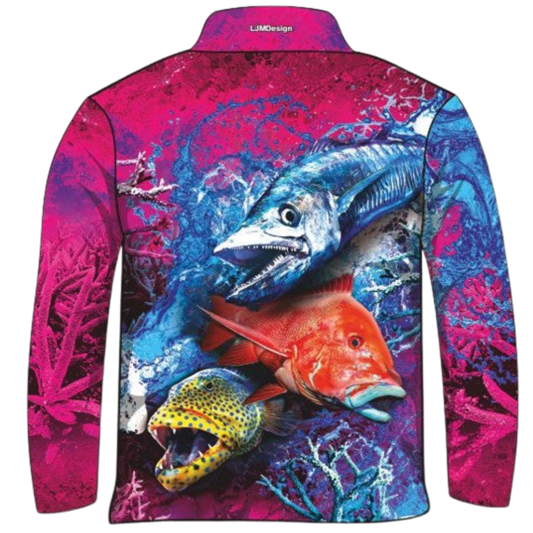 Reef Trippin Fishing Shirt - Pink