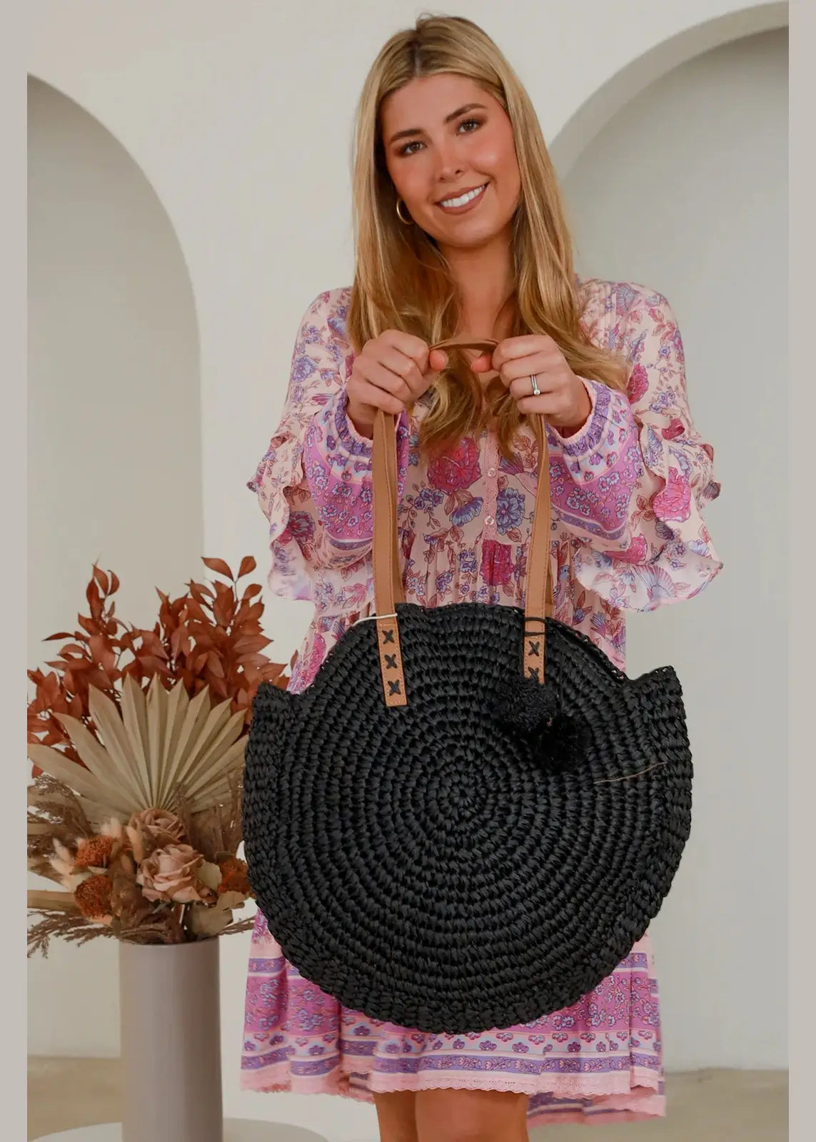 Large Black Boho Handbag