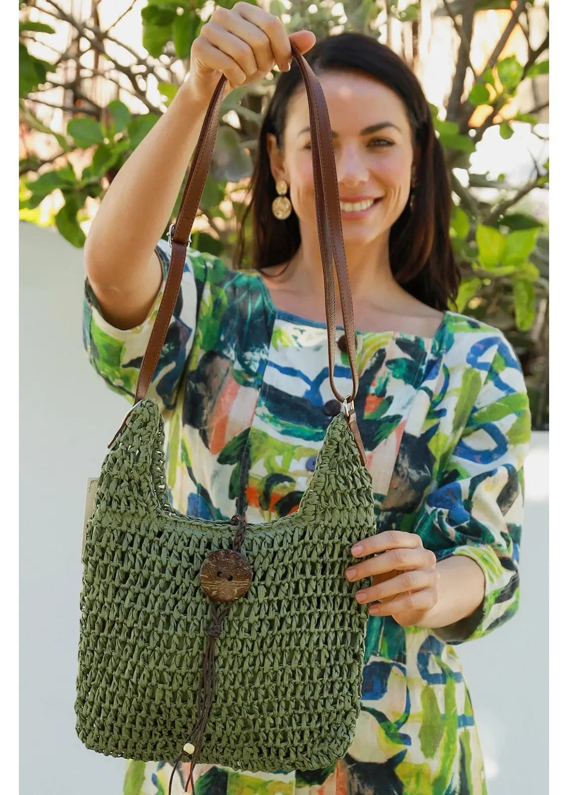 Green Straw Handbag - Elegant Women's Fashion: Dresses, Tops, Knits, Hats, Handbags & More - Rose Tide