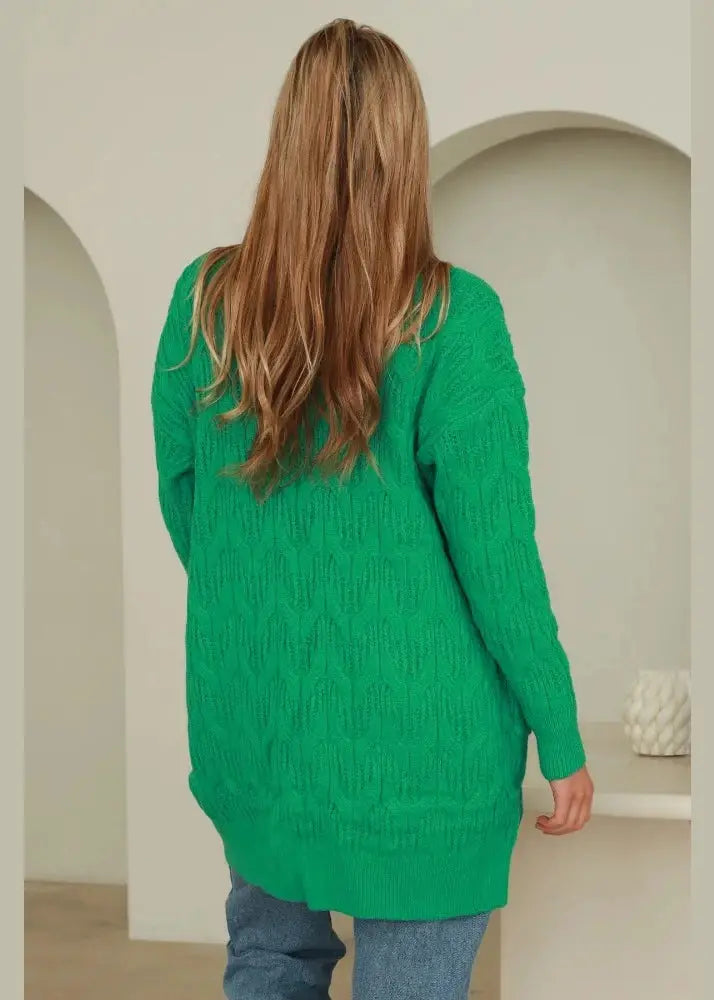 Green Knit Cardigan - Elegant Women's Fashion: Dresses, Tops, Knits, Hats, Handbags & More - Rose Tide